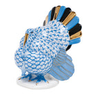 Tom Turkey Figurine in hand-painted Blue porcelain by Herend of Hungary
