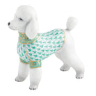 Hand-painted Herend Toy Poodle Figurine in Green fishnet porcelain on a white background