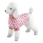 Hand-painted Herend Toy Poodle Figurine in Raspberry fishnet porcelain on a white background