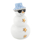 Hand-painted Herend Tropical Snowman Figurine in Blue fishnet porcelain on a white background