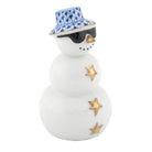 Hand-painted Herend Tropical Snowman Figurine in Sapphire fishnet porcelain on a white background