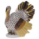 Herend Turkey Figurine porcelain figurine painted in the Chocolate fishnet pattern