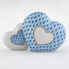 Herend Two of Hearts Figurine – Blue, alternate view