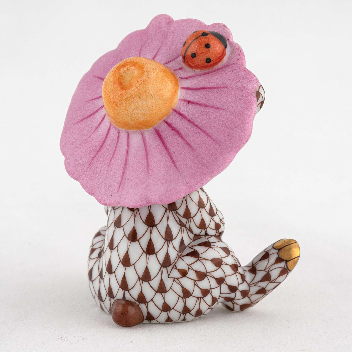 Herend Umbrella Bunny Figurine – Chocolate, alternate view