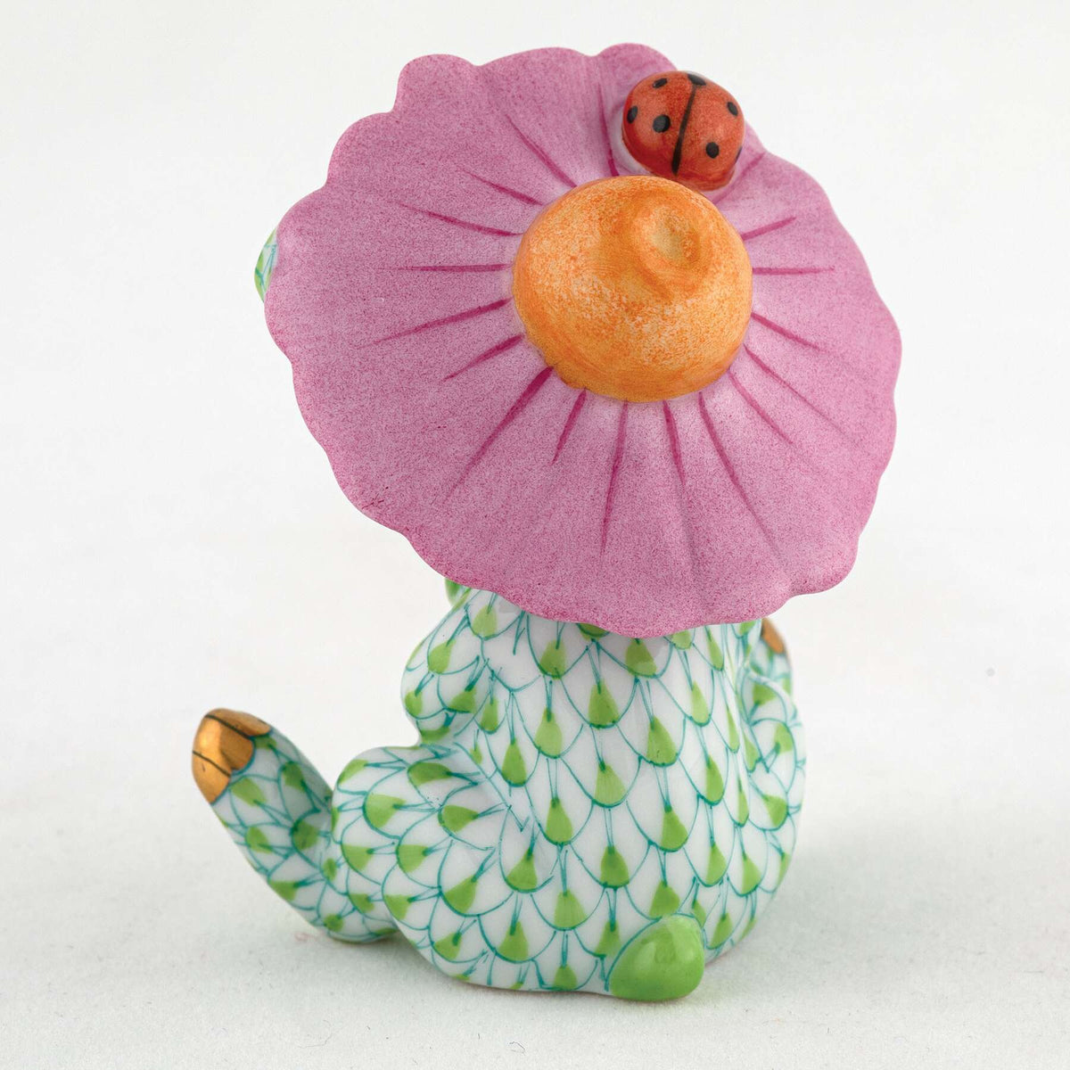 Herend Umbrella Bunny Figurine – Key Lime, alternate view