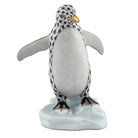 Black fishnet Waddling Penguin Figurine figurine, hand-painted Herend porcelain with 24k gold accents