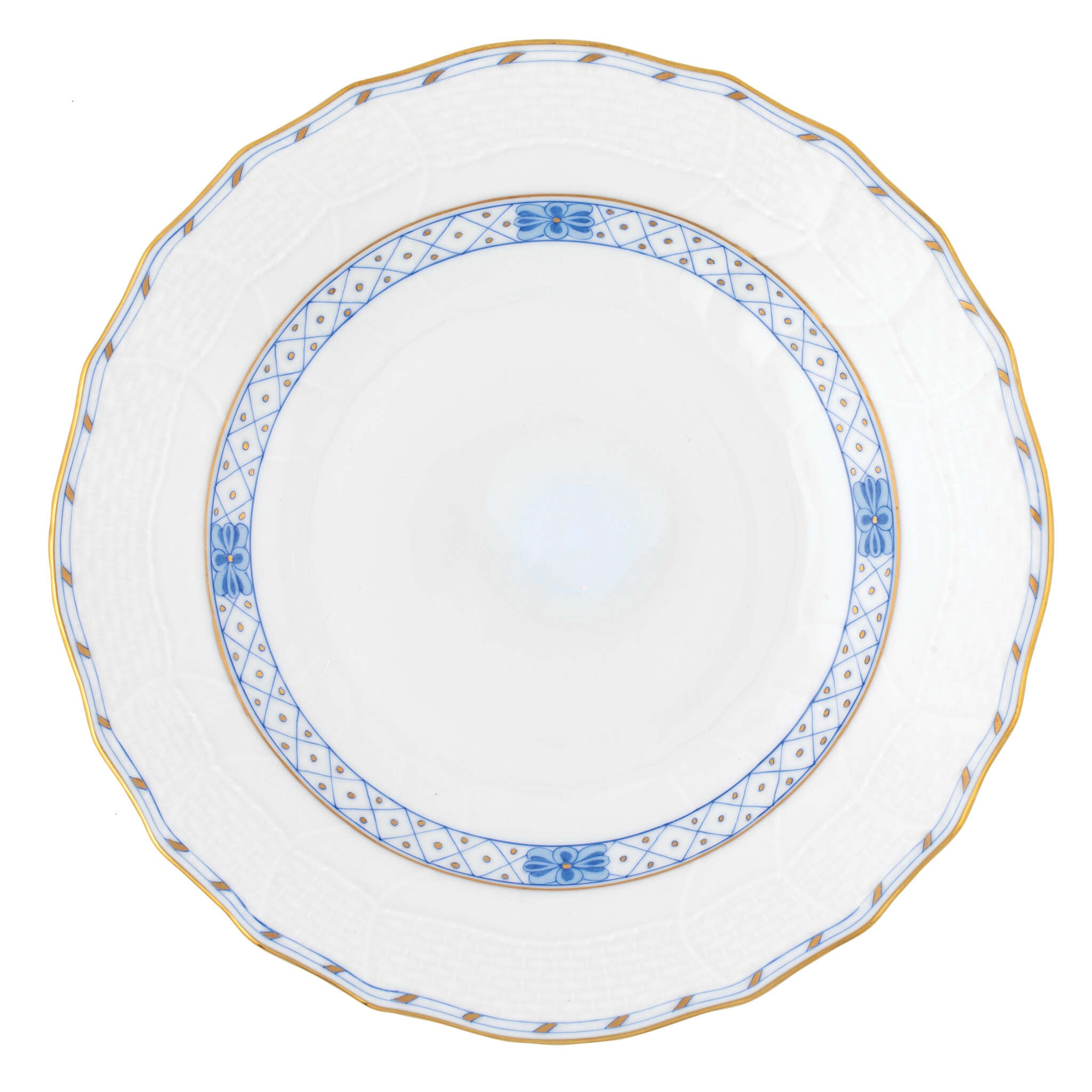 Hand-painted Herend Waldstein Garland Dessert Plate in fine porcelain, 8.25in D, on a white background