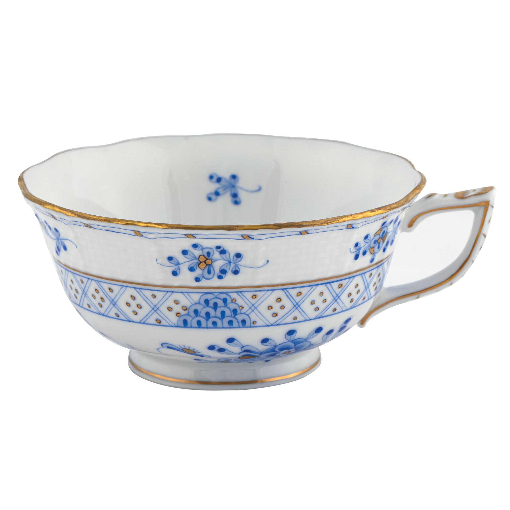 Hand-painted Herend Waldstein Tea Cup Teacup in fine porcelain, on a white background