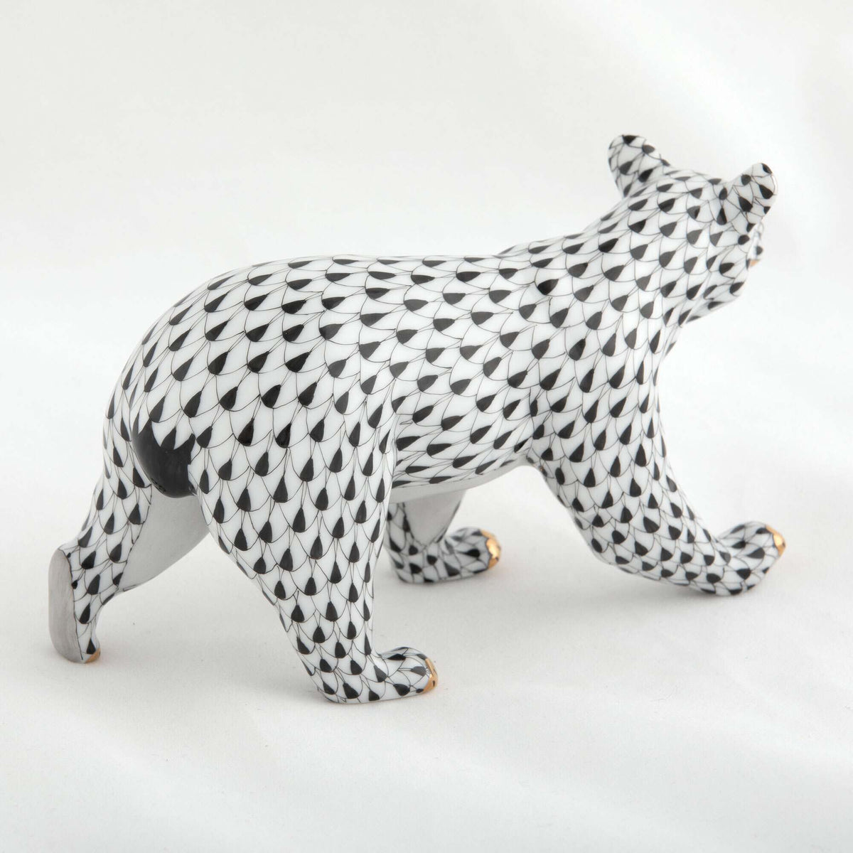 Herend Walking Bear Figurine – Black, alternate view