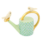 Watering Can with Birds Figurine in hand-painted Key Lime porcelain by Herend of Hungary