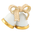 Butterscotch fishnet Wedding Bells Figurine figurine, hand-painted Herend porcelain with 24k gold accents