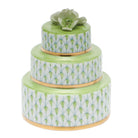 Wedding Cake Figurine in hand-painted Key Lime porcelain by Herend of Hungary