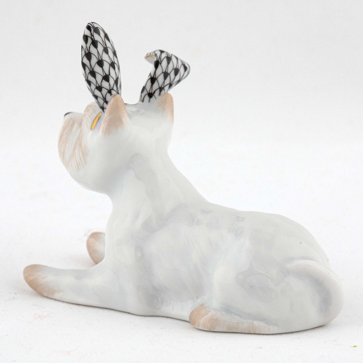 Herend Westie with Bunny Ears Figurine – Black, alternate view