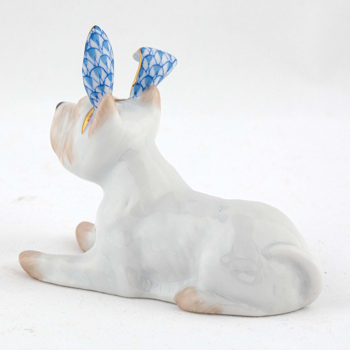 Herend Westie with Bunny Ears Figurine – Blue, alternate view