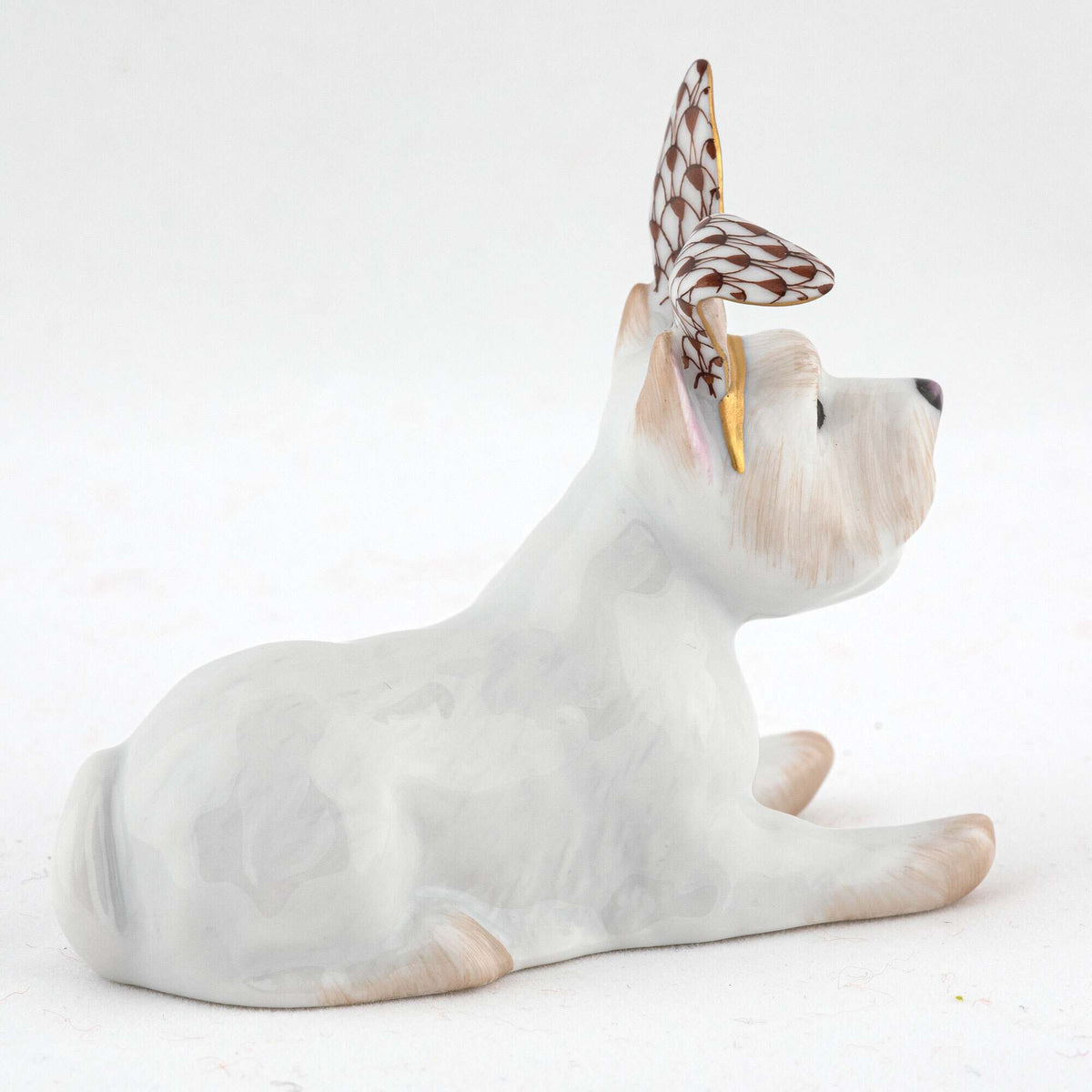Herend Westie with Bunny Ears Figurine – Chocolate, alternate view