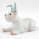 Herend Westie with Bunny Ears Figurine – Green, alternate view