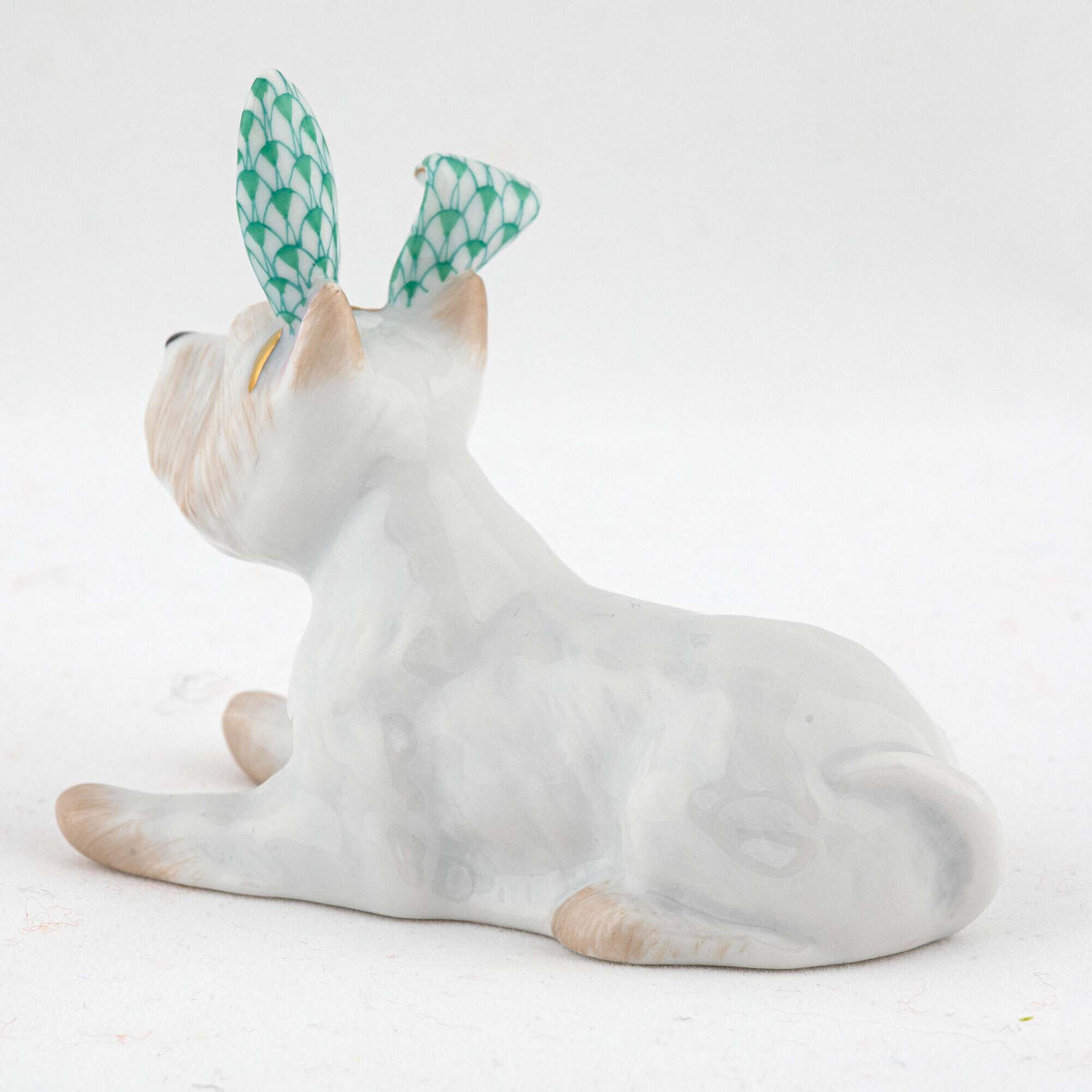 Herend Westie with Bunny Ears Figurine – Green, alternate view