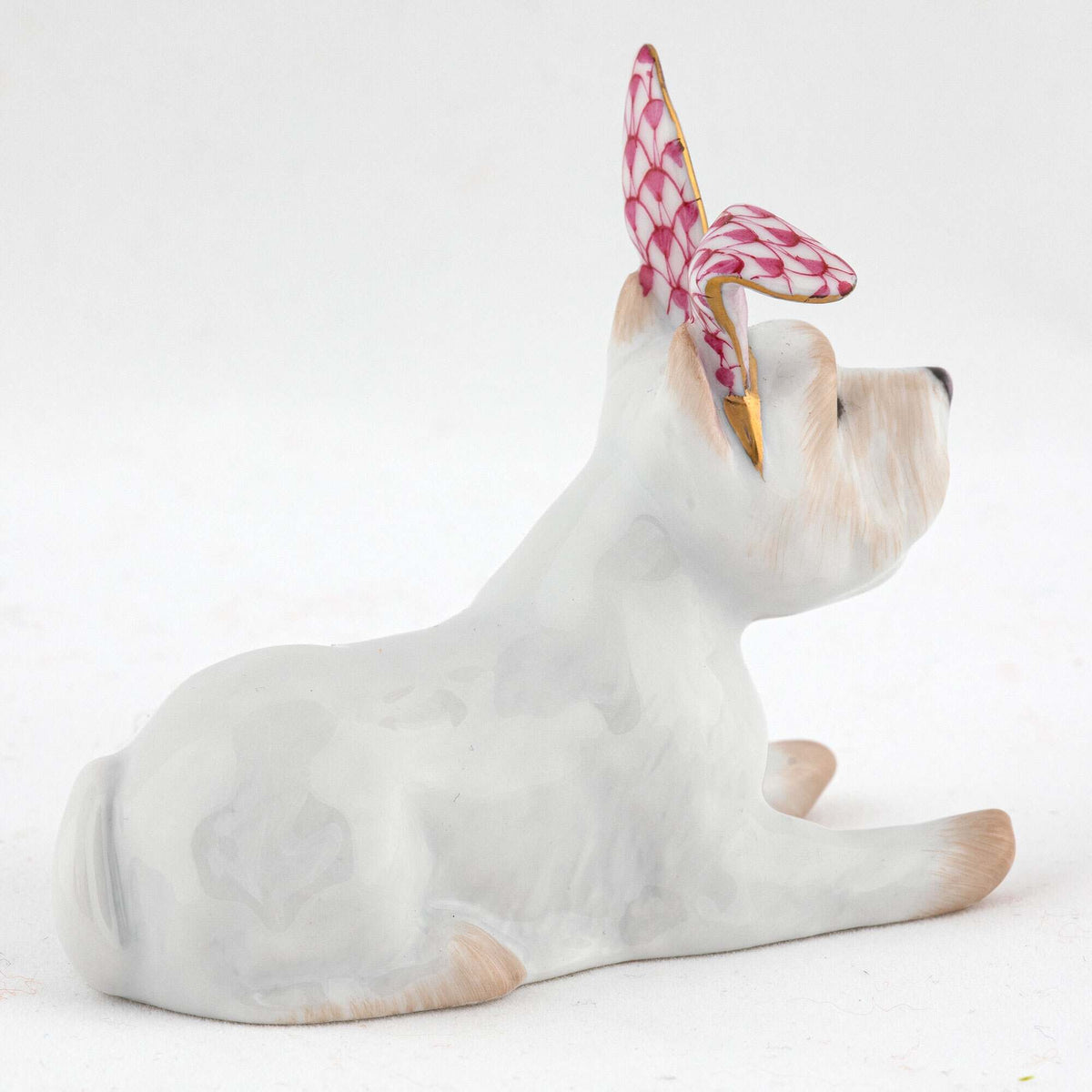 Herend Westie with Bunny Ears Figurine – Raspberry, alternate view