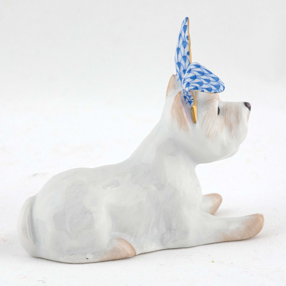 Herend Westie with Bunny Ears Figurine – Sapphire, alternate view