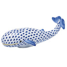 Herend Whale Figurine porcelain figurine painted in the Sapphire fishnet pattern