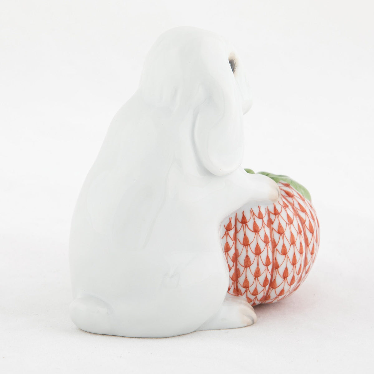 Herend White Autumn Bunny Figurine, alternate view