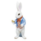 White Rabbit Figurine in hand-painted Blue-Rust porcelain by Herend of Hungary