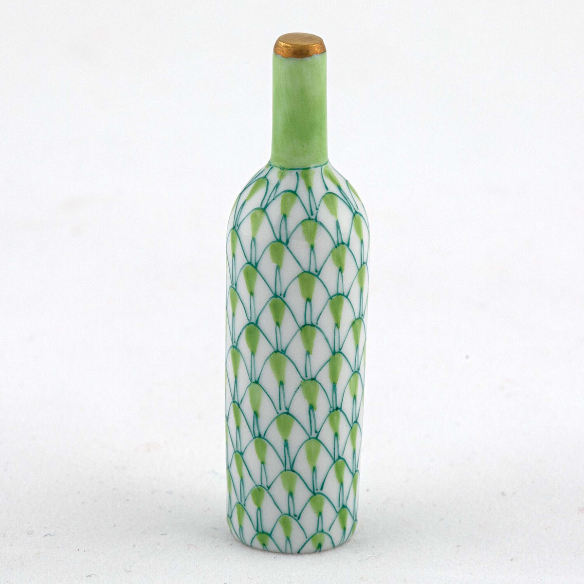 Herend Wine Bottle Figurine – Key Lime, alternate view