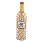 Butterscotch fishnet Wine Bottle Figurine figurine, hand-painted Herend porcelain with 24k gold accents