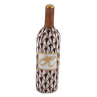 Chocolate fishnet Wine Bottle Figurine figurine, hand-painted Herend porcelain with 24k gold accents