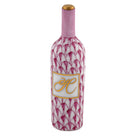 Raspberry fishnet Wine Bottle Figurine figurine, hand-painted Herend porcelain with 24k gold accents