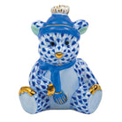 Winter Bear Figurine in hand-painted Sapphire porcelain by Herend of Hungary