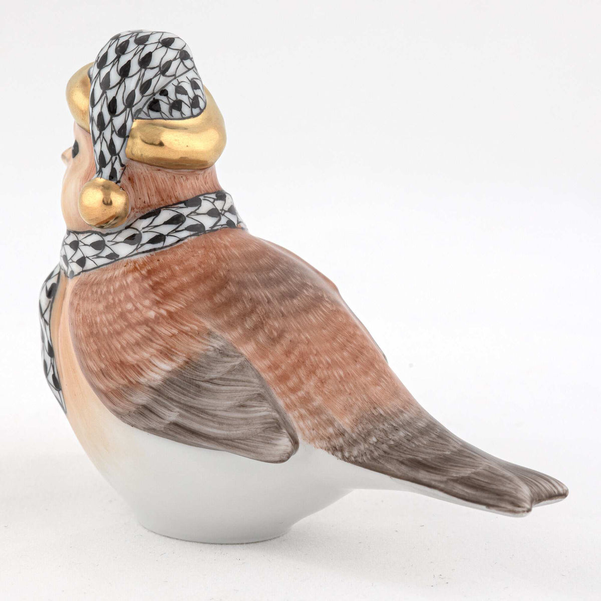 Herend Winter Bird Figurine – Black, alternate view