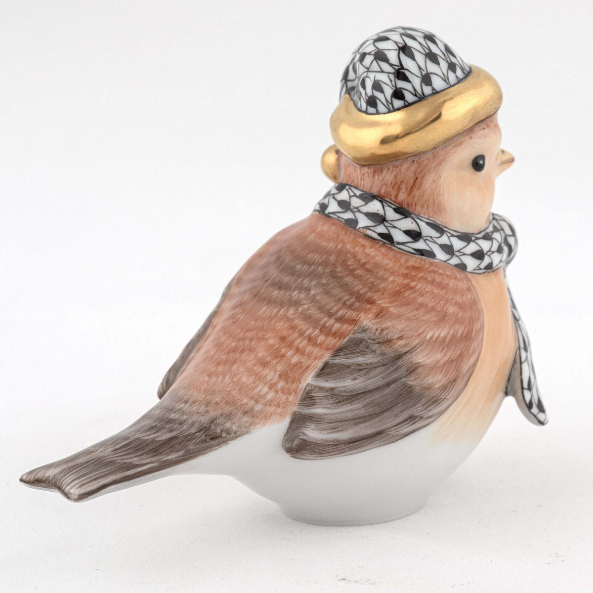 Herend Winter Bird Figurine – Black, alternate view