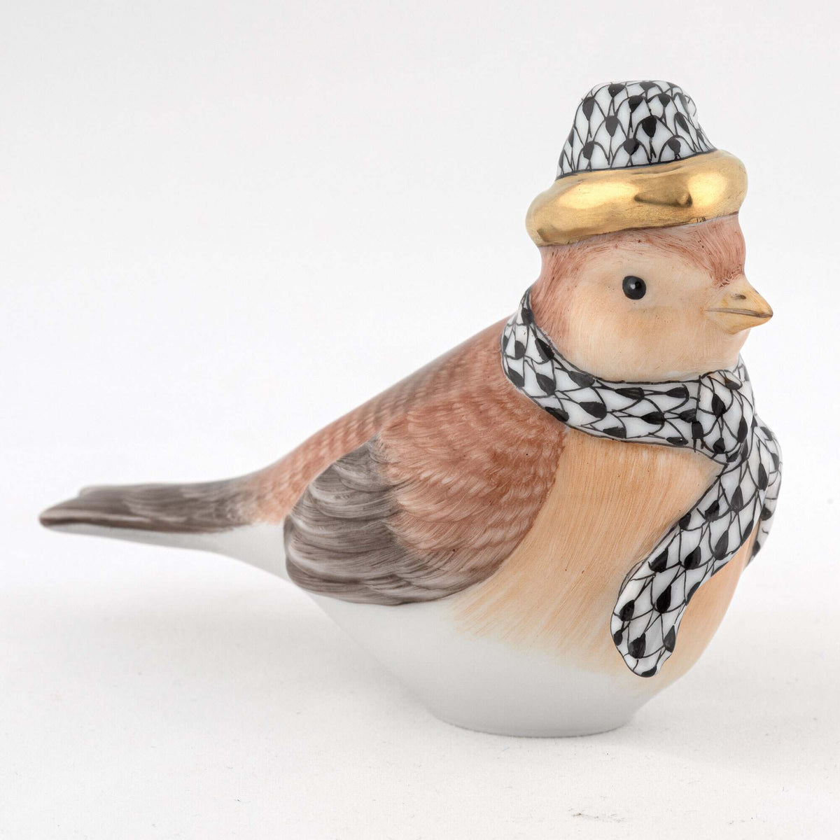 Herend Winter Bird Figurine – Black, alternate view
