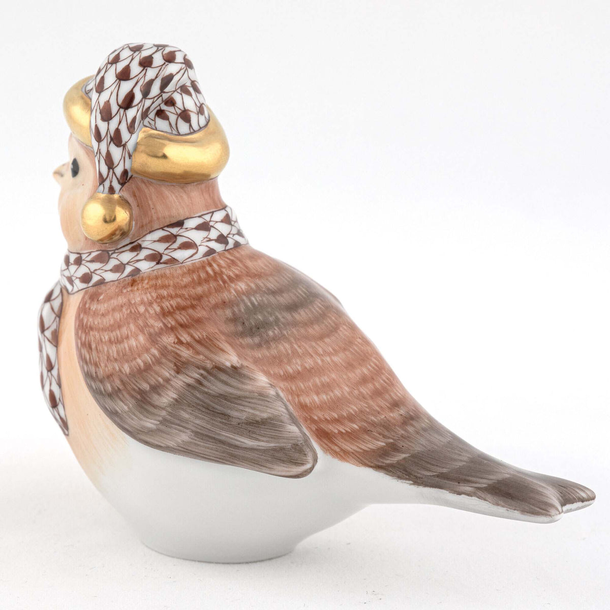 Herend Winter Bird Figurine – Chocolate, alternate view