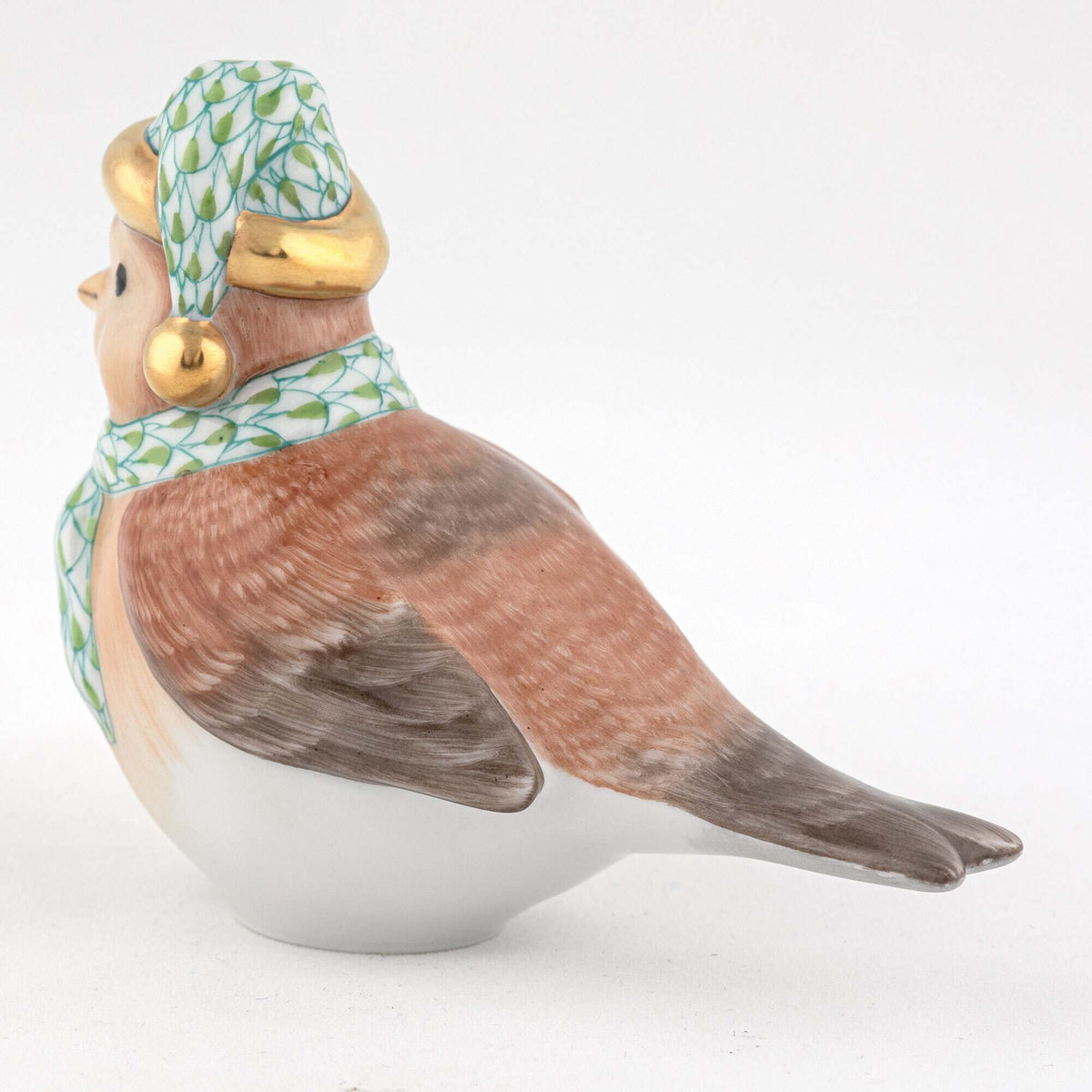 Herend Winter Bird Figurine – Key Lime, alternate view