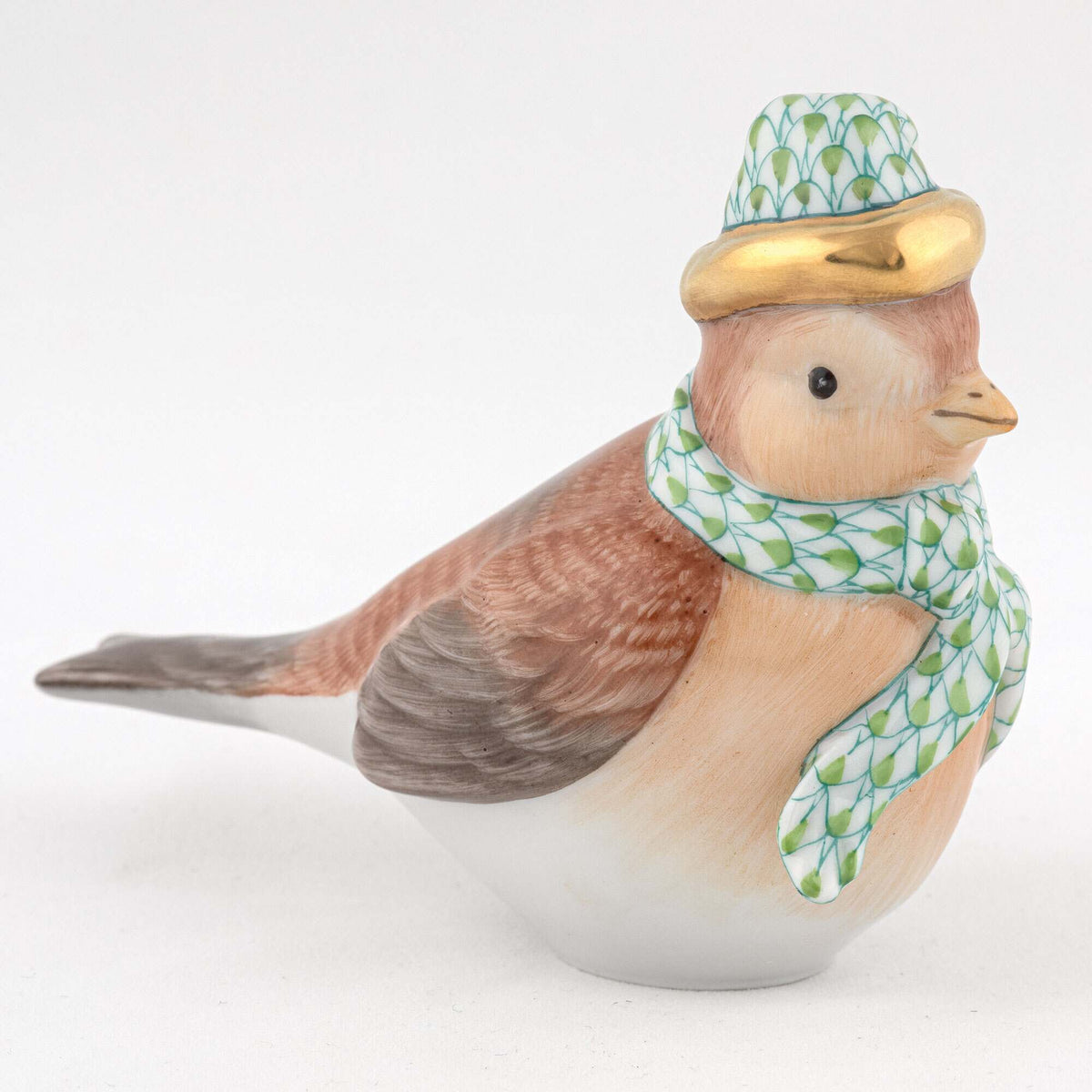Herend Winter Bird Figurine – Key Lime, alternate view