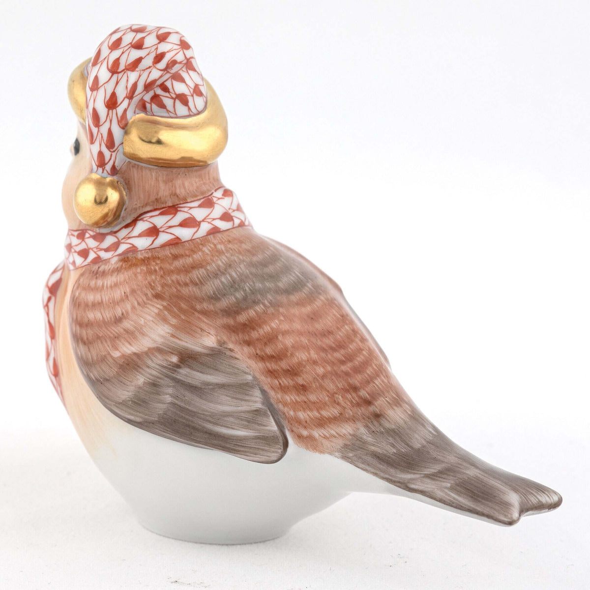 Herend Winter Bird Figurine – Rust, alternate view