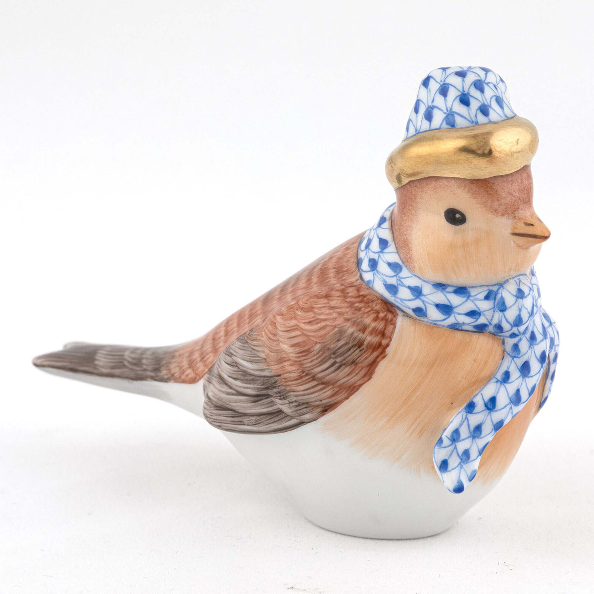 Herend Winter Bird Figurine – Sapphire, alternate view