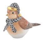 Winter Bird Figurine in hand-painted Black porcelain by Herend of Hungary