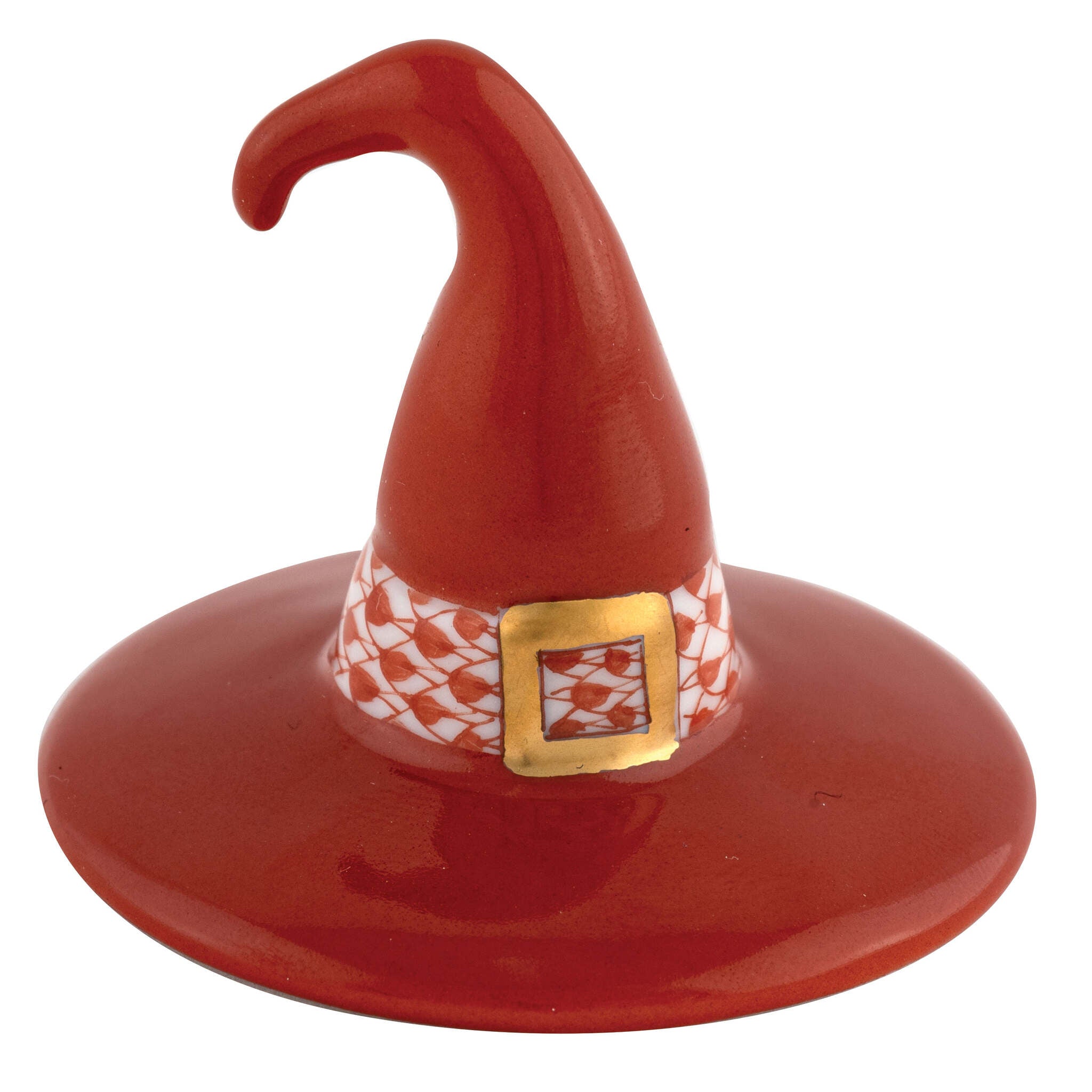 Witch Hat Figurine in hand-painted Rust porcelain by Herend of Hungary
