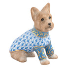 Herend Yorkshire Terrier Figurine porcelain figurine painted in the Blue fishnet pattern