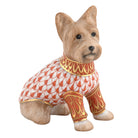 Yorkshire Terrier Figurine in hand-painted Rust porcelain by Herend of Hungary