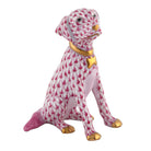 Raspberry fishnet Young Golden Figurine figurine, hand-painted Herend porcelain with 24k gold accents