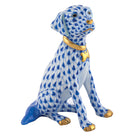 Herend Young Golden Figurine porcelain figurine painted in the Sapphire fishnet pattern
