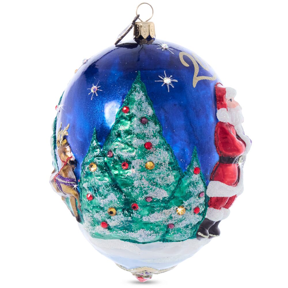 Jay Strongwater 2024 Christmas Delivery Glass Ornament, alternate view