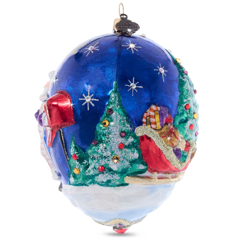 Jay Strongwater 2024 Christmas Delivery Glass Ornament, alternate view