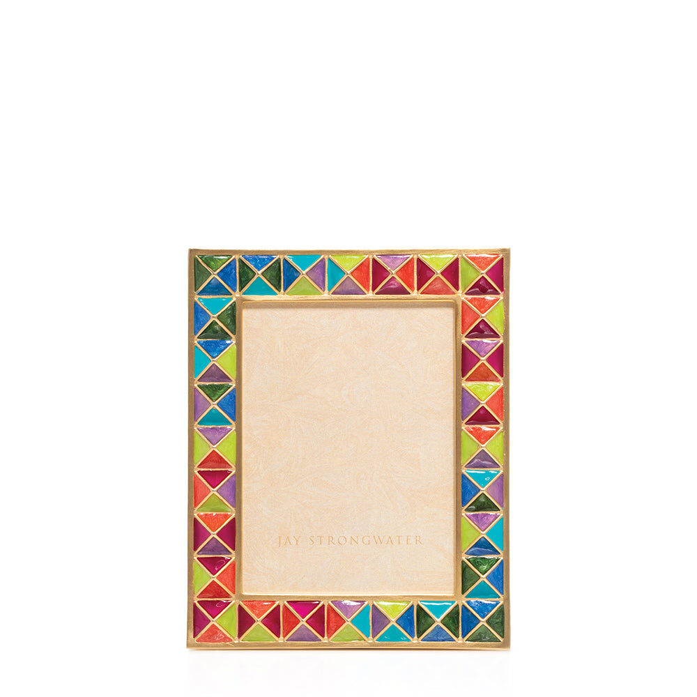 Jay Strongwater Abaculus Pyramid 3" X 4" Frame - Rainbow