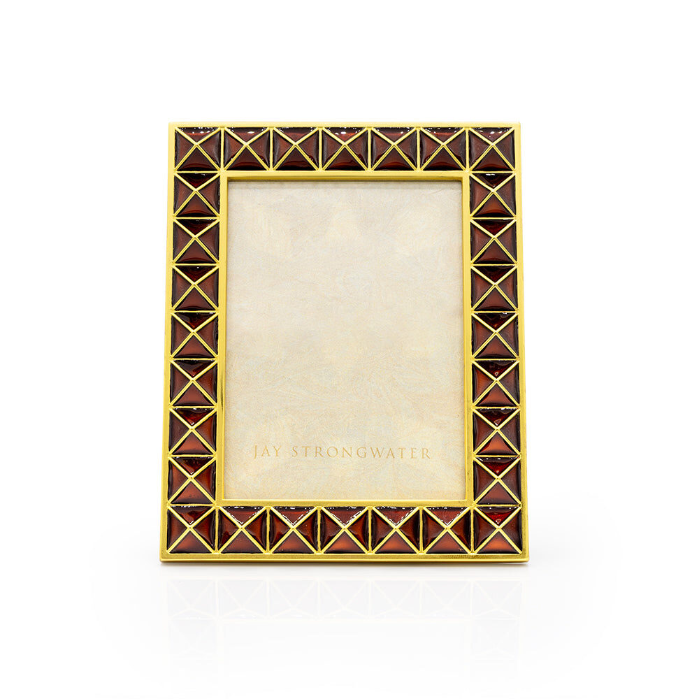Jay Strongwater Abaculus Pyramid 3" X 4" Frame - Safari