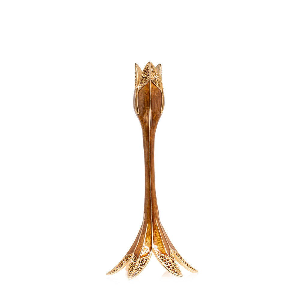 Jay Strongwater Abraham Tulip Medium Brown Candlestick Holder